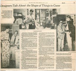 Suzan Mazur, far right with Geoffrey Beene, New York Times, 1978-2